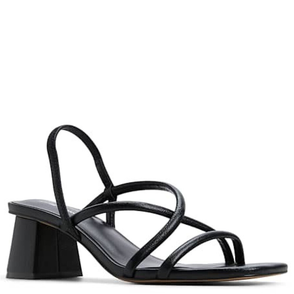 Call It Spring Kiira Sandal Women's US 8 Black Faux Leather Block Heel GAL736